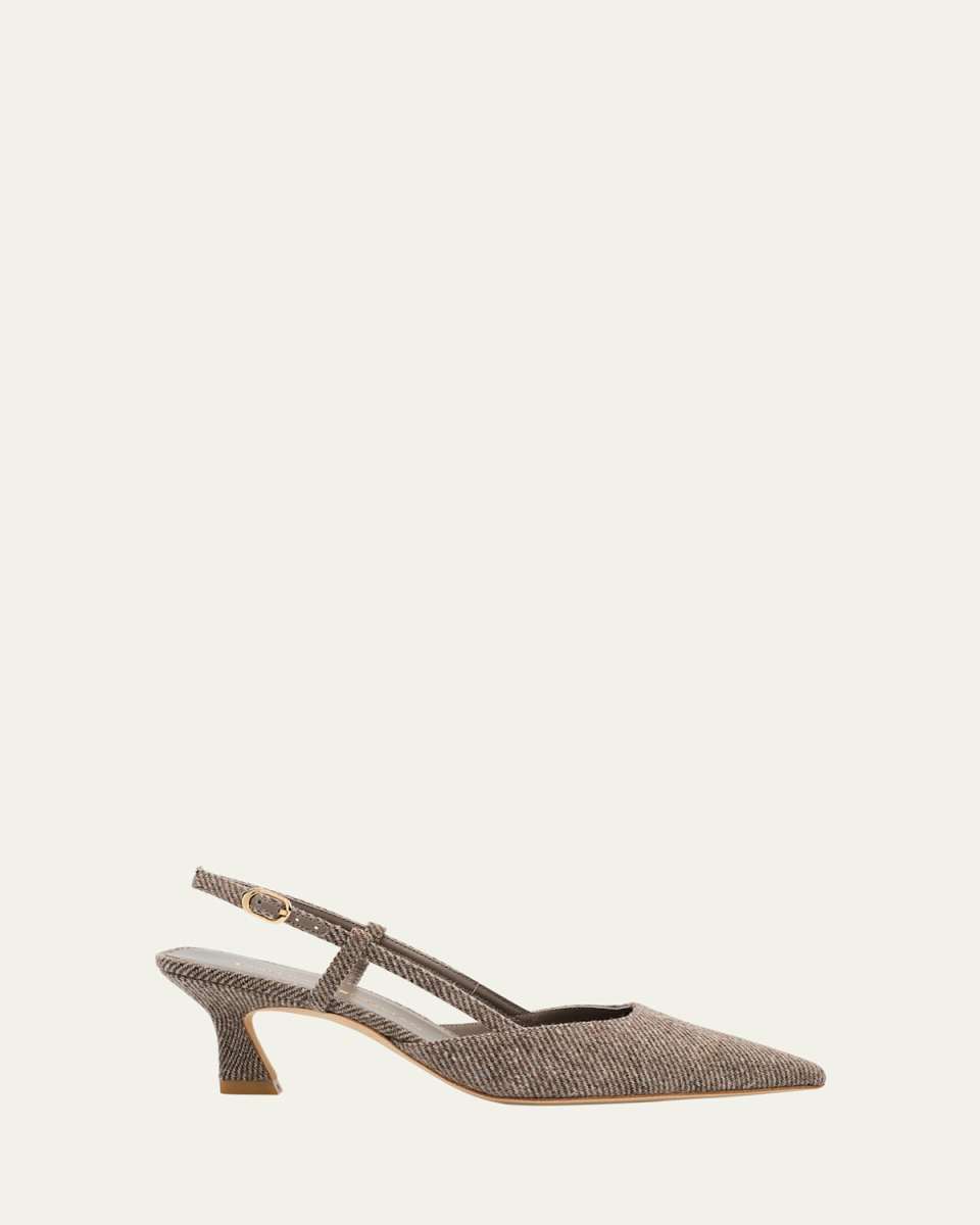 50mm Vinnie Twill Slingback Pumps